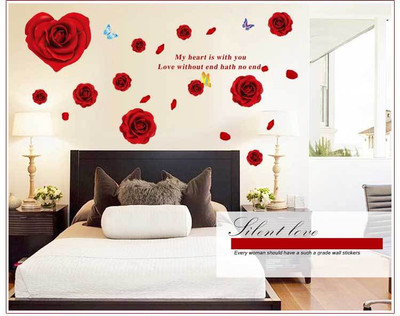 

Oren Empower Red Rose Wall Sticker For Home Decoration(63 cm X cm 160, Red)