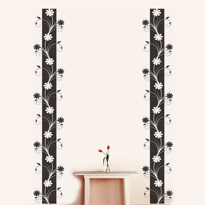 Happy Walls 12 Pillar Decor Vertical Design Self Adhesive Sticker(Pack of 1)
