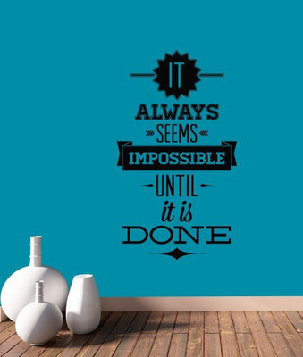 

Hoopoe Decor  Seem impossible untill it is done Sticker(Pack of 1, Black
