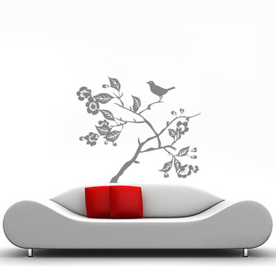 Creatick Studio 63 cm Creatick Studio Bird on Tree Wall Decal Self Adhesive Sticker(Pack of 1)