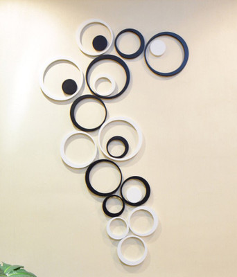 wall1ders 18 Wall1ders 3D Acrylic Mirror Black & White 20 Self Adhesive Sticker(Pack of 1)