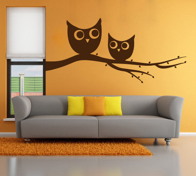 Creatick Studio 152.4 cm Owl Wall Decal Self Adhesive Sticker(Pack of 1)