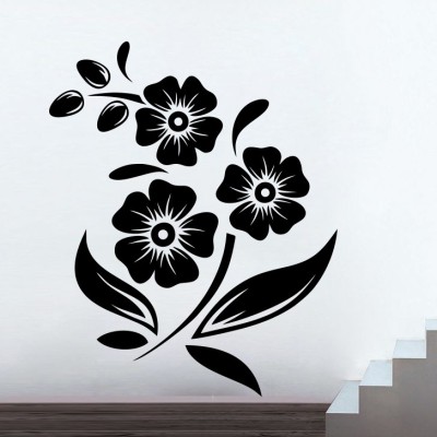 DECOR KAFE 60.96 cm Decal Style SunFlower Branch Wall Sticker Large Size-19*24 Inch Self Adhesive Sticker(Pack of 1)