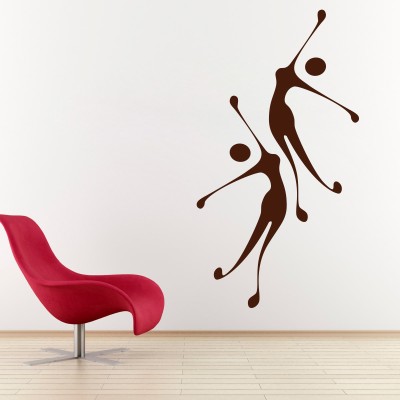 DECOR KAFE 104.14 cm Decal Style Girls Jumping Wall Art Large Size-22*41 Inch Self Adhesive Sticker(Pack of 1)