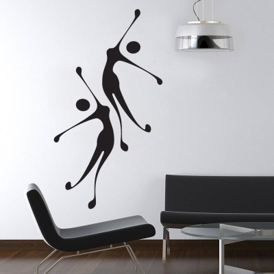 DECOR KAFE 104.14 cm Decal Style Girls Jumping Art Large Size-22*41 Inch Self Adhesive Sticker(Pack of 1)