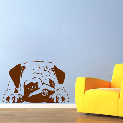 Decor Villa 76 cm Decor villa Sad Dog Wall Decal & Sticker Self Adhesive Sticker(Pack of 1)