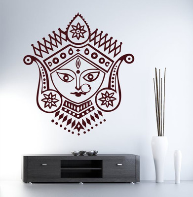 

Hoopoe Decor  Goddess Durga Sticker(Pack of 1, Brown