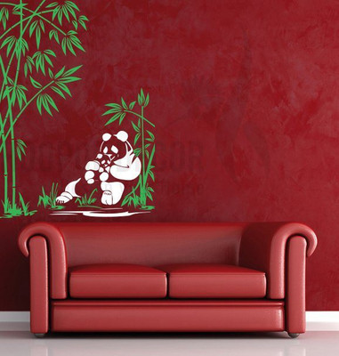 

Hoopoe Decor  Panda with Baby Panda Sticker(Pack of 1, White