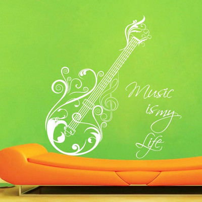 Creatick Studio 83.82 cm Music is my Life Wall Decal Self Adhesive Sticker(Pack of 1)