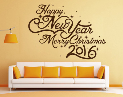 Creatick Studio 152.4 cm Happy New Year Wall Sticker Self Adhesive Sticker(Pack of 1)