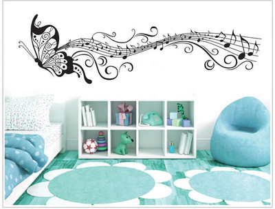 

Oren Empower Butterfly And Music Notes Wall Decal(Black)