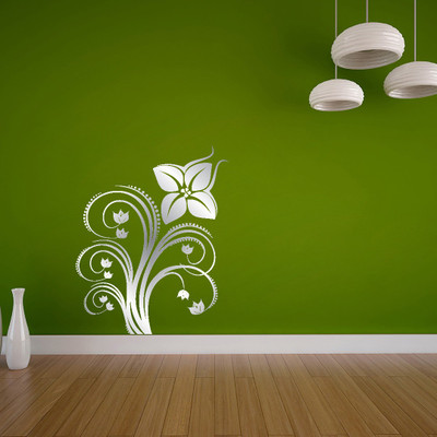 Creatick Studio 40 cm Creatick Studio Red Swirl Flower Wall Decal Self Adhesive Sticker(Pack of 1)