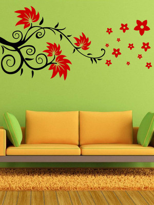 Trends on WALL 115 cm Floral Branch Self Adhesive Sticker(Pack of 1)