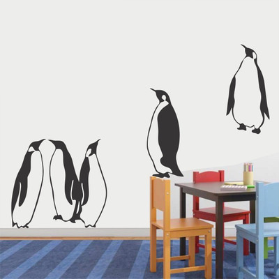 Asmi Collections 110 cm Wall Penguins Sticker(Pack of 1)