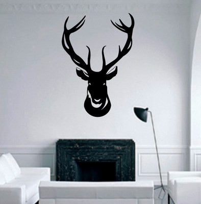 

Veldeco Deer [H55xW38]cm  cut work vinyl self adhesive walldecal Sticker(Pack of 1, Black
