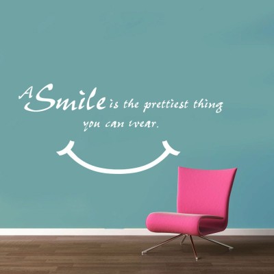 Creatick Studio 121.92 cm Smile is Pretty Wall Decal Self Adhesive Sticker(Pack of 1)