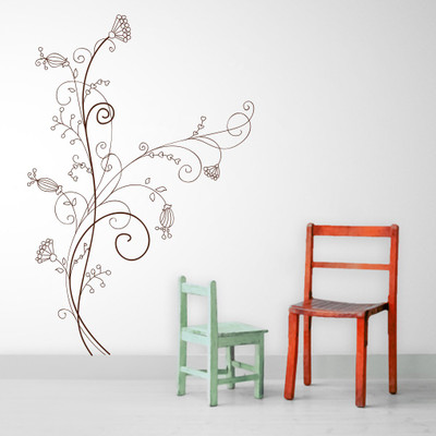 Creatick Studio 81.28 cm Swirl Branch Wall Decal Self Adhesive Sticker(Pack of 1)
