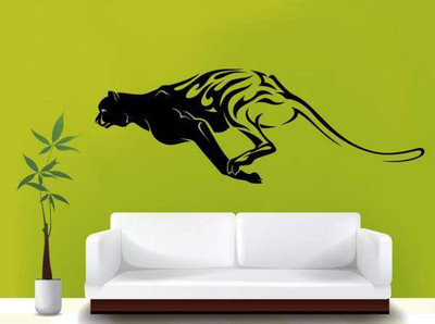 

Hoopoe Decor  Running panther Sticker(Pack of 1, Black