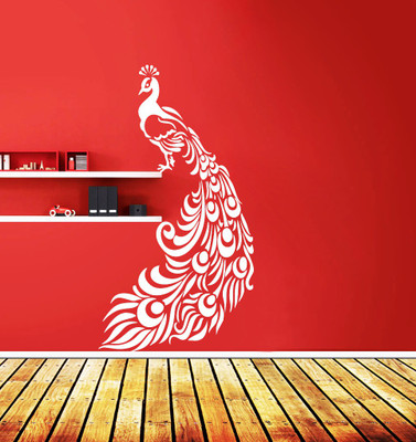 Creatick Studio 27.94 cm Peacock Wall Decal Self Adhesive Sticker(Pack of 1)