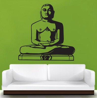 

Hoopoe Decor  Lord Mahavir Sticker(Pack of 1, Black