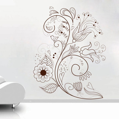 Creatick Studio 93.98 cm Swirl Branch Wall Decal Self Adhesive Sticker(Pack of 1)