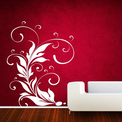 Creatick Studio 68.58 cm Leaf Swirl Wall Decal Self Adhesive Sticker(Pack of 1)