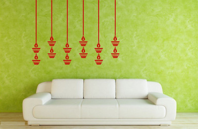 Asmi Collections 110 cm Beautiful Hanging Diyas For Diwali Sticker(Pack of 1)