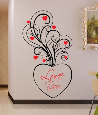 Decor Kafe 50.8 cm Decal Style Love Swirl Wall Sticker Tiny Size-10*20 Inch Self Adhesive Sticker(Pack of 1)