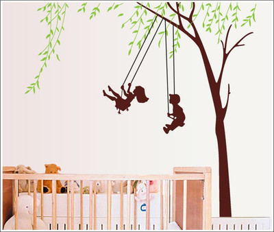 Oren Empower Swing Childhood Boy Girl Wall Stickers For Bedroom(166 cm X cm 170, Multicolor) available at flipkart for Rs.349
