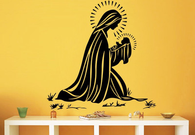 Creatick Studio 88.9 cm Mother Mery Wall Sticker Self Adhesive Sticker(Pack of 1)