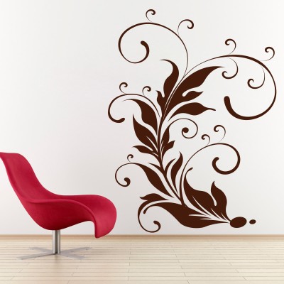 Creatick Studio 40.64 cm Leaf Swirl Wall Decal Self Adhesive Sticker(Pack of 1)