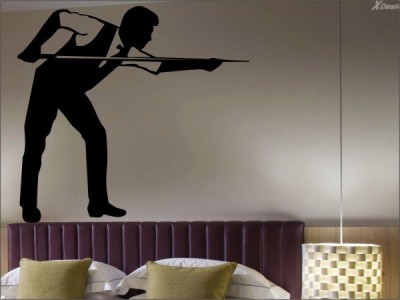 Decor Villa 55.88 cm Decor Villa Playing Snooker Wall Decal and Sticker Size-55*50 Cm Self Adhesive Sticker(Pack of 1)