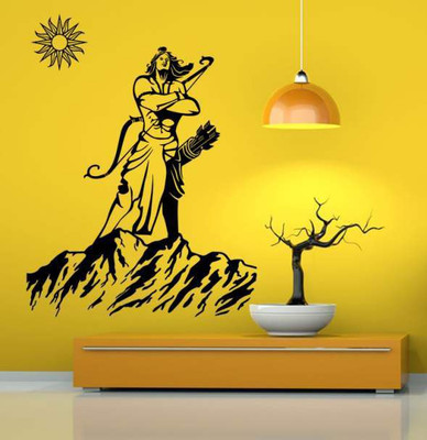 

Hoopoe Decor  Lord Rama with Sun Sticker(Pack of 1, Black