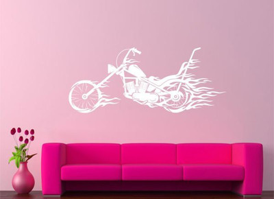 

Hoopoe Decor  Fire Bike Sticker(Pack of 1, White