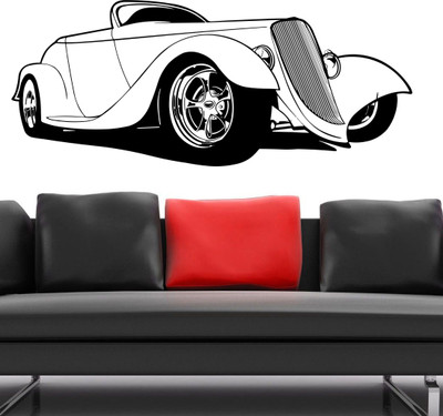 

Veldeco car [H42xW99]cm  cut work vinyl self adhesive walldecal Sticker(Pack of 1, Black