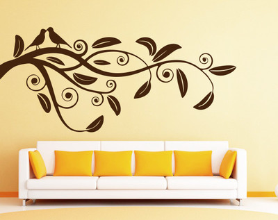 Creatick Studio 152.4 cm Bird on Tree Branch Wall Decal Self Adhesive Sticker(Pack of 1)