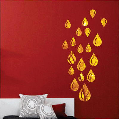

Wall1ders  Acrylic Sticker(Pack of 19, Gold