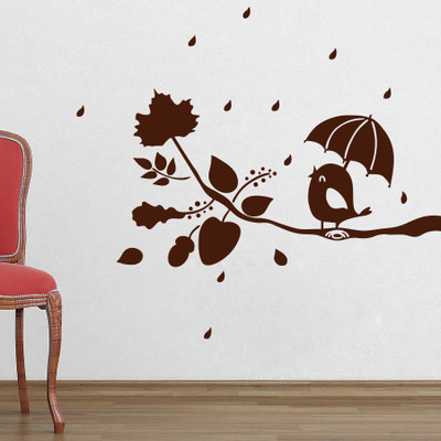 Creatick Studio 121.92 cm Angry Bird on Branch Wall Decal Self Adhesive Sticker(Pack of 1)