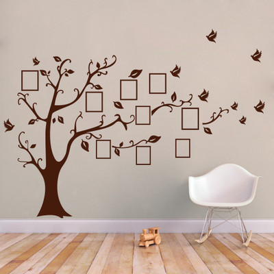 Creatick Studio 55.88 cm Photo Frame Tree Wall Decal Self Adhesive Sticker(Pack of 1)