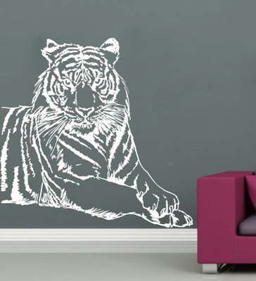 Creatick Studio 55.88 cm Tiger Wall Decal Self Adhesive Sticker(Pack of 1)