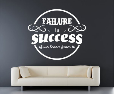 

Hoopoe Decor  Failure is success Sticker(Pack of 1, White