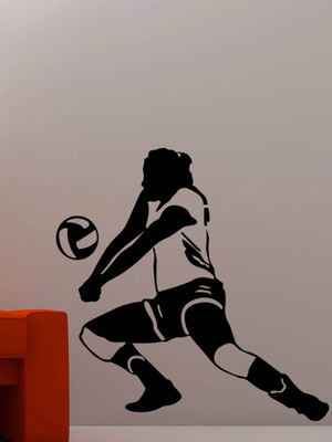 Trends on WALL 60 cm Vollyball player Self Adhesive Sticker(Pack of 1)