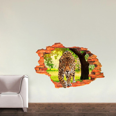 Creatick Studio 73.66 cm Tiger 3D Sticker(Pack of 1)