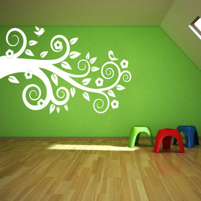 Creatick Studio 55.88 cm Birds on Tree Wall Decal Self Adhesive Sticker(Pack of 1)