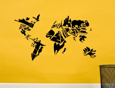 

Wall Guru  Self Adhesive Wall Decal Sticker(Pack of 1, Black