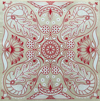 

Suman Creations  Rangoli Sticker Sticker(Pack of 6, Red