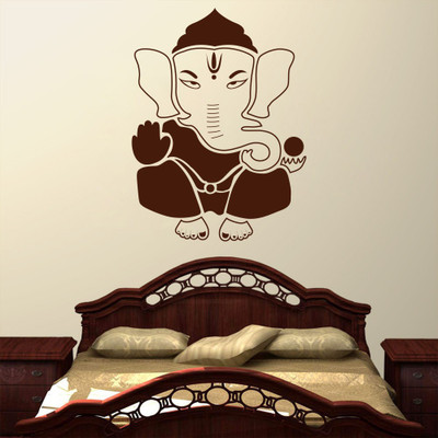 Creatick Studio 40.64 cm Lord Ganesha Wall Decal Self Adhesive Sticker(Pack of 1)