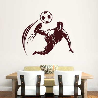 

Hoopoe Decor  Strong football kick Sticker(Pack of 1, Brown