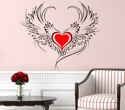 Creatick Studio 152.4 cm Love Heart Abstract Wall Sticker Self Adhesive Sticker(Pack of 1)