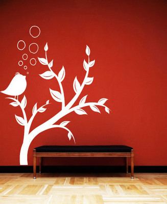Creatick Studio 50.8 cm Bird Tree Wall Decal Self Adhesive Sticker(Pack of 1)